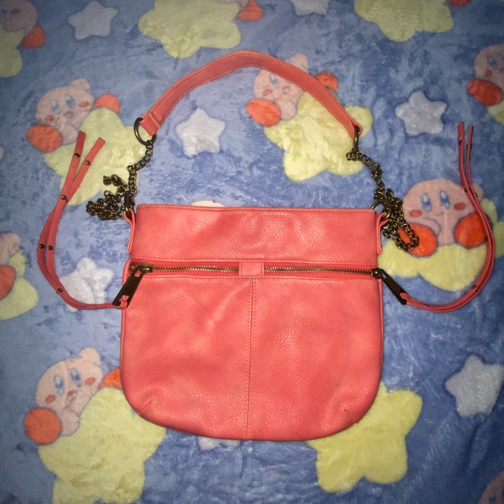 Pink Medium Shoulder Bag with Adjustable Strap